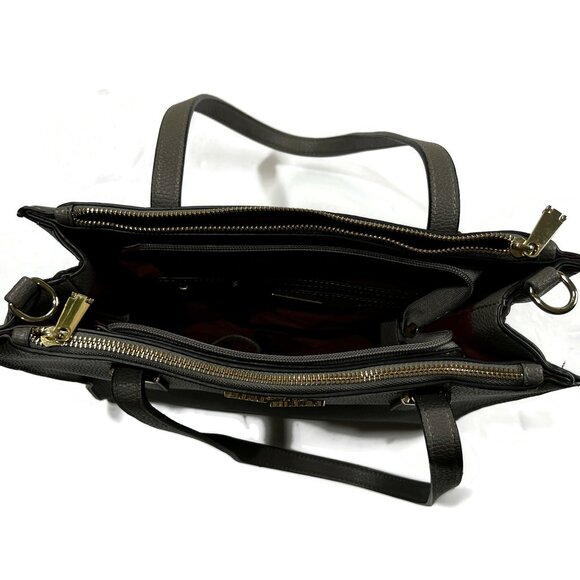 Kate Spade Gray Pebbled Leather Purse Handbag Shoulder Zipper Pockets Dividers - Picture 9 of 16